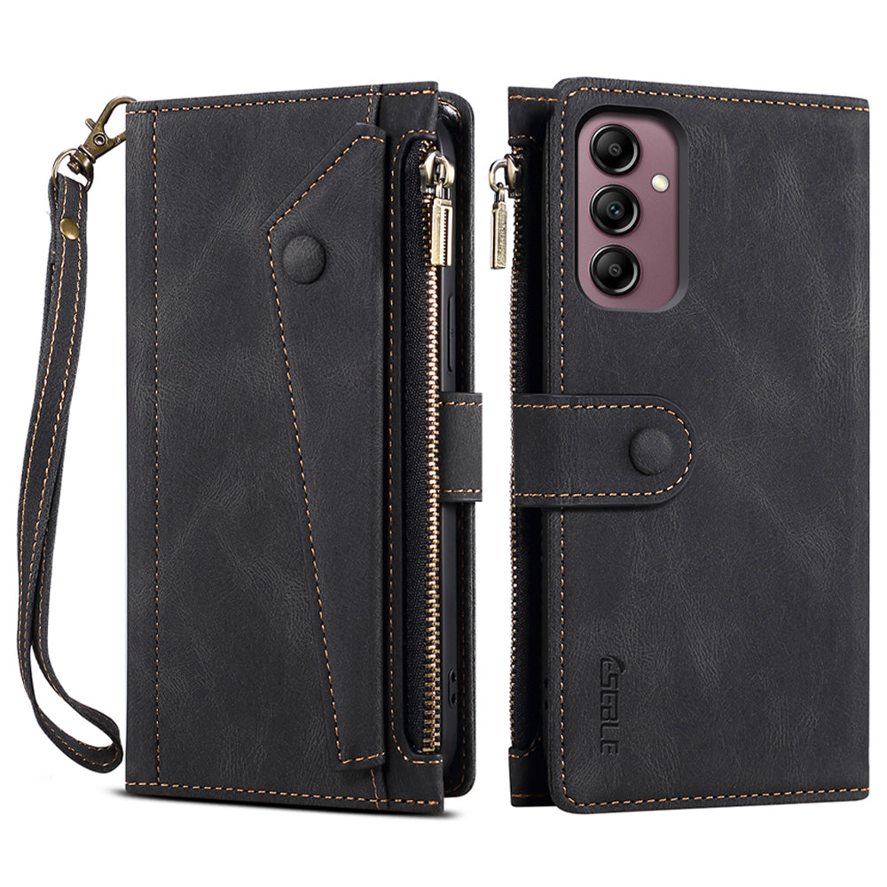ESEBLE Star Series Phone Stand Case for Samsung Galaxy A14 5G Zipper Pocket Wallet Leather Phone Cover with Hand Strap ESEBLE Star Series Phone Stand Case for Samsung Galaxy A14 5G Zipper Pocket Wallet Leather Phone Cover with Hand Strap